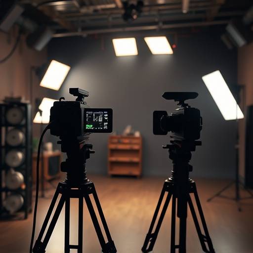 Scène de tournage d'un court-métrage